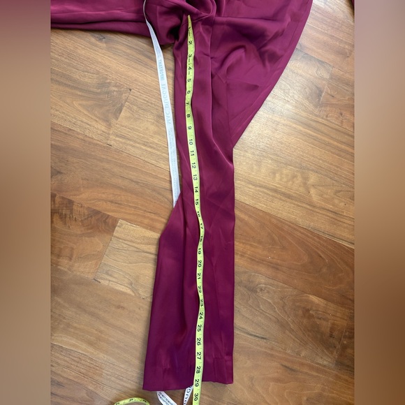 Ieena for Mac Duggal Red Front Twist Puff Sleeve Deep V Jumpsuit - Picture 10 of 12